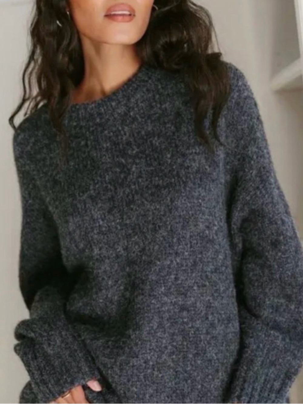 Jenni Kayne Cozy Crewneck Women’s Sweater - Dark Heather Gray